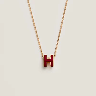 [Rosla]HM CLIC RED ENAMEL GOLD NECKLACE
