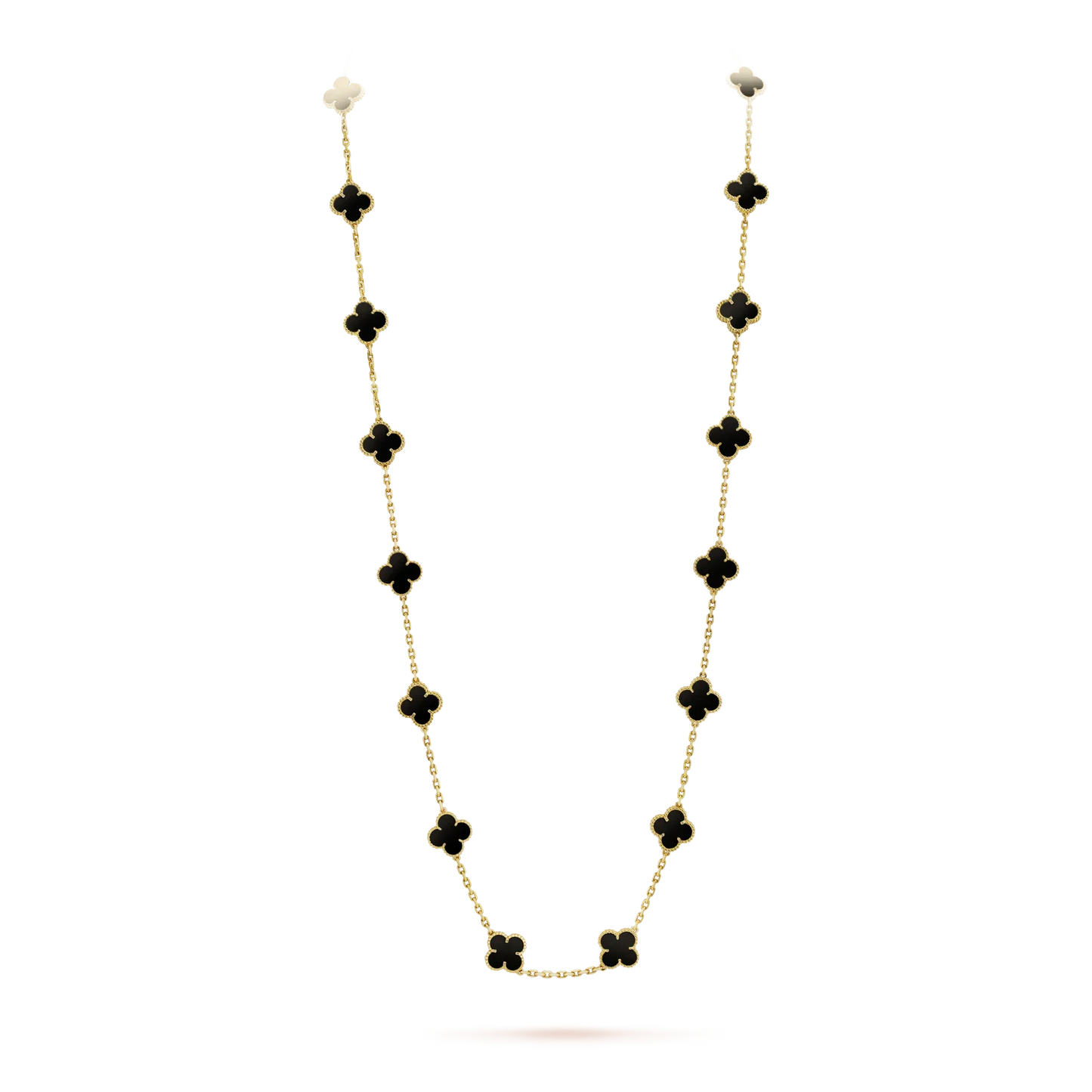 [Rosla]CLOVER 20 MOTIFS ONYX NECKLACE