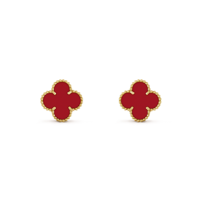 [Rosla]CLOVER MINI 9.5MM CARNELIAN EARRINGS