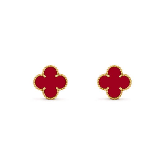 [Rosla]CLOVER MEDIUM 1 MOTIFS CARNELIAN  EARRINGS