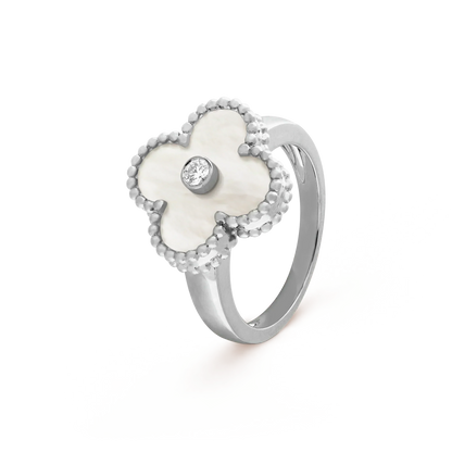 [Rosla]CLOVER SILVER MOP DIAMOND RING