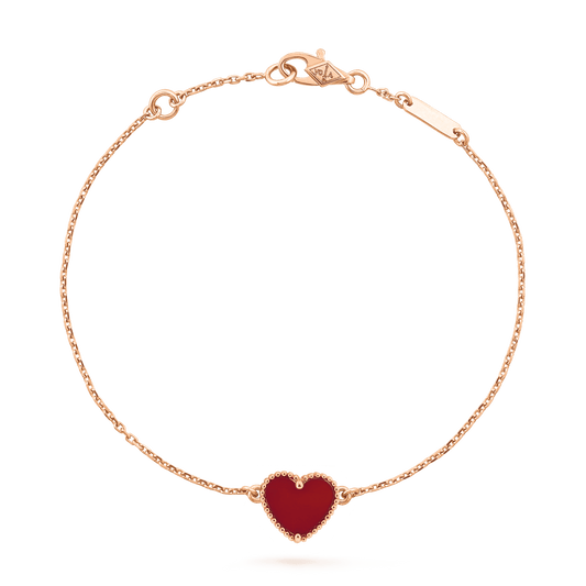 [Rosla]HEART CARNELIAN PINK GOLD BRACELET