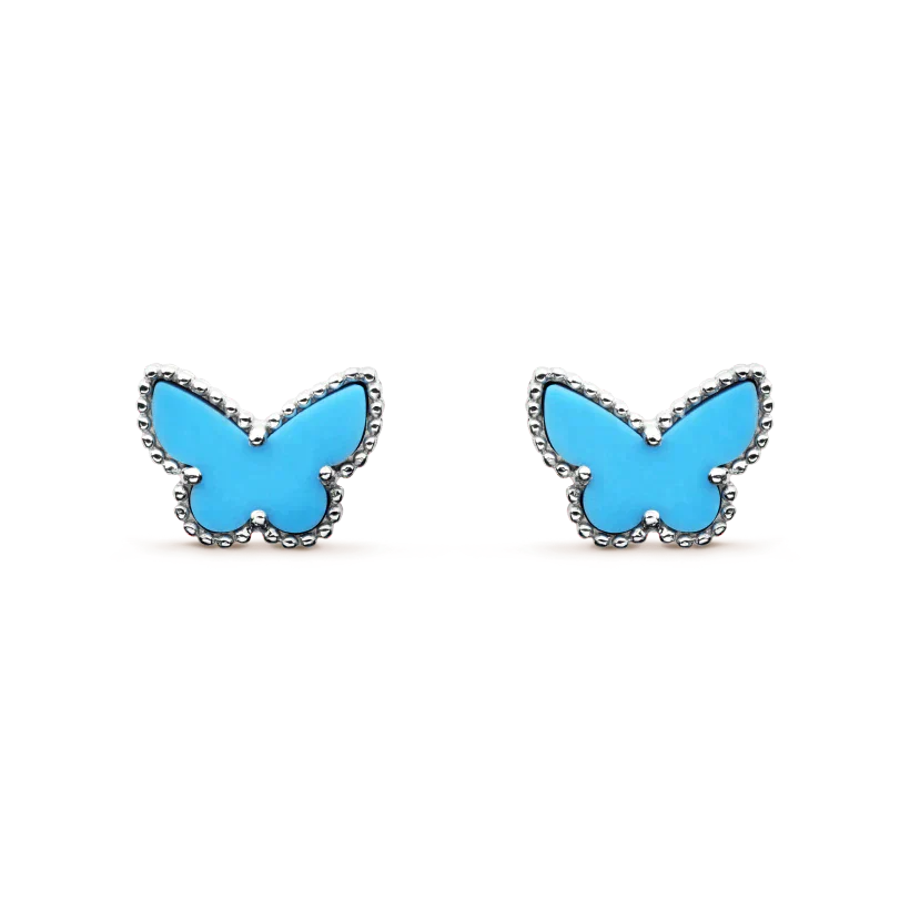 [Rosla]BUTTERFLY TURQUOISE EARRINGS SILVER
