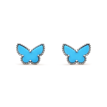 [Rosla]BUTTERFLY TURQUOISE EARRINGS SILVER