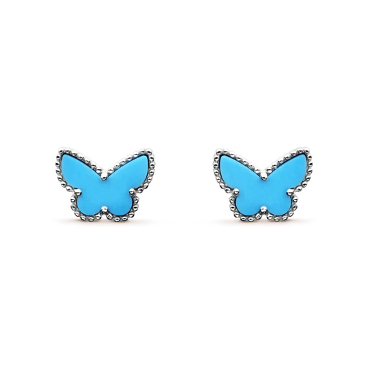[Rosla]BUTTERFLY TURQUOISE EARRINGS SILVER
