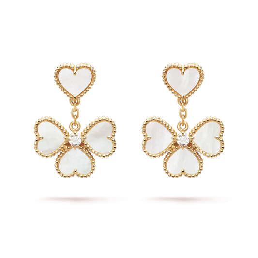 [Rosla]CLOVER SWEET WHITE MOP EARRINGS