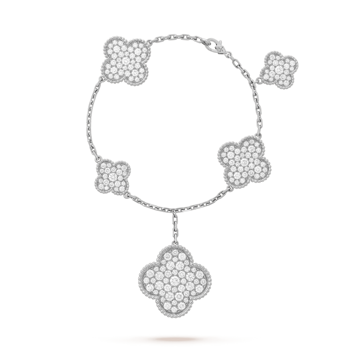 [Rosla]CLOVER 6 MOTIFS SILVER DIAMOND BRACELET