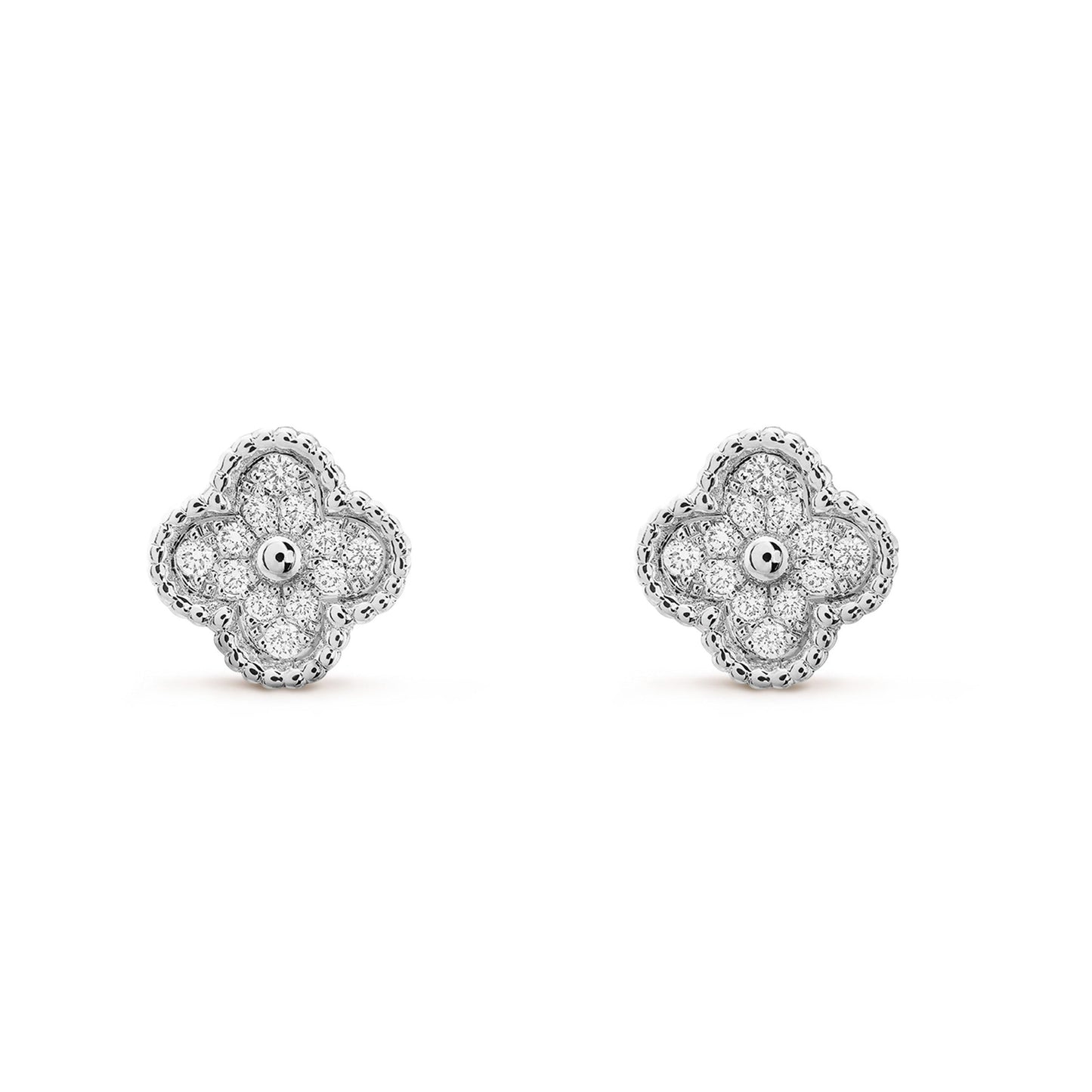 [Rosla]CLOVER MINI DIAMOND STUD EARRINGS