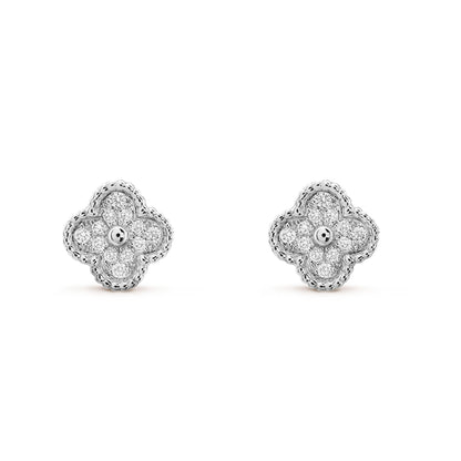 [Rosla]CLOVER MINI DIAMOND STUD EARRINGS