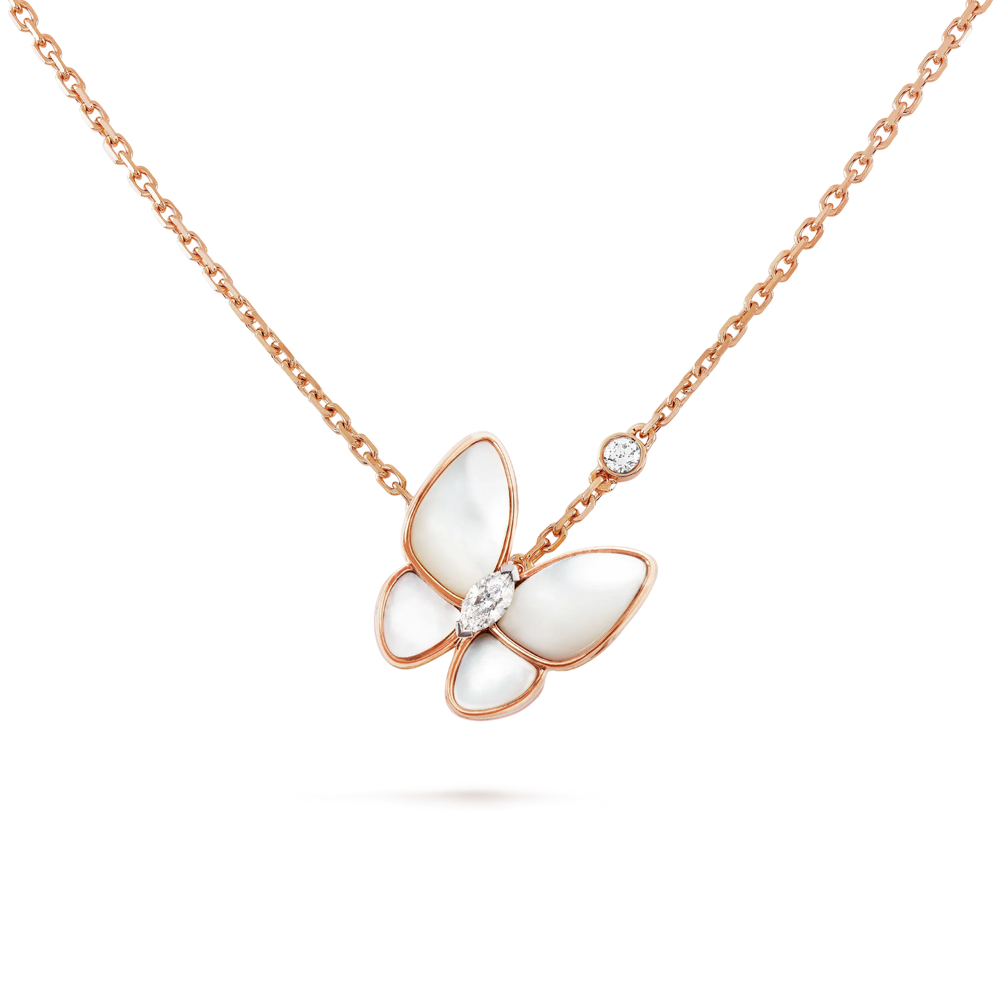 [Rosla]BUTTERFLY MOP DIAMOND NECKLACE