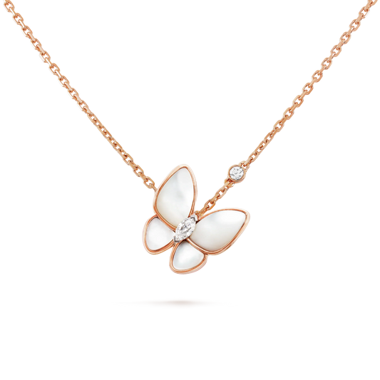 [Rosla]BUTTERFLY MOP DIAMOND NECKLACE