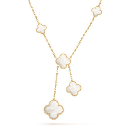 [Rosla]CLOVER MOTHER OF PEARL NECKLACE 6 MOTIF
