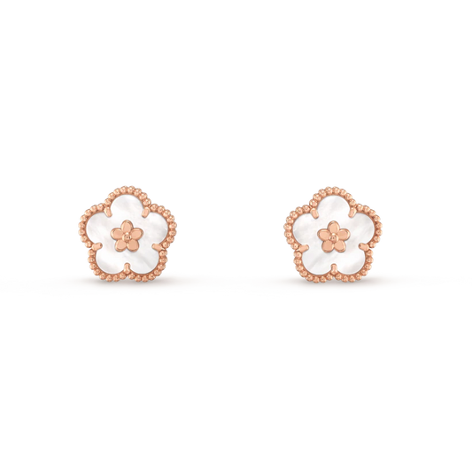[Rosla]LUCKY PINK GOLD WHITE MOP EARRINGS