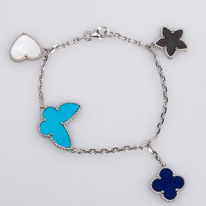[Rosla]LUCKY SPRING SILVER BRACELET 4 MOTIF