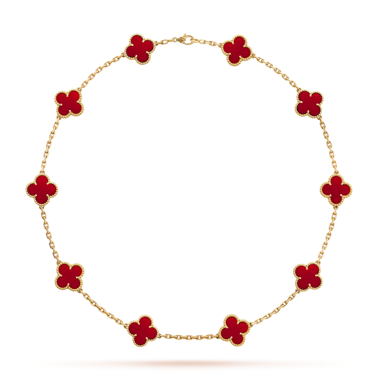 [Rosla]CLOVER 10 MOTIFS CARNELIAN NECKLACE