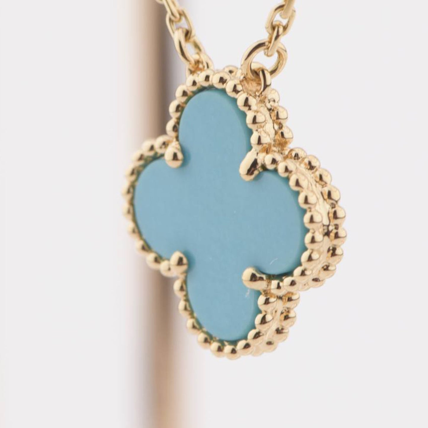[Rosla]CLOVER 15MM VINTAGE TURQUOISE NECKLACE