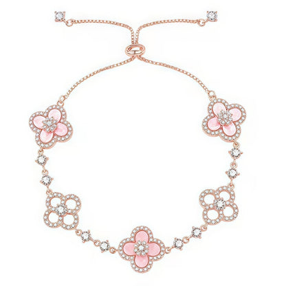 [Rosla]CLOVER 5 MOTIF PINK BLUE RED WHITE BRACELET