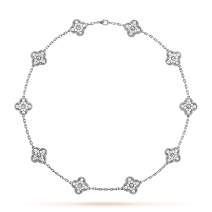 [Rosla]CLOVER 10 MOTIFS DIAMOND NECKLACE