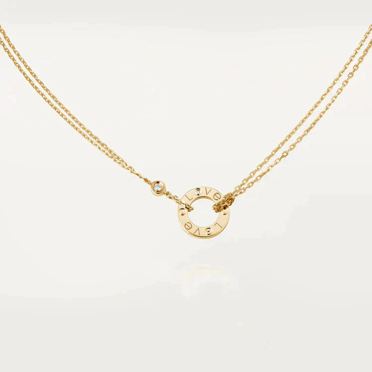 [Rosla]LOVE NECKLACE 16MM 2 DIAMONDS