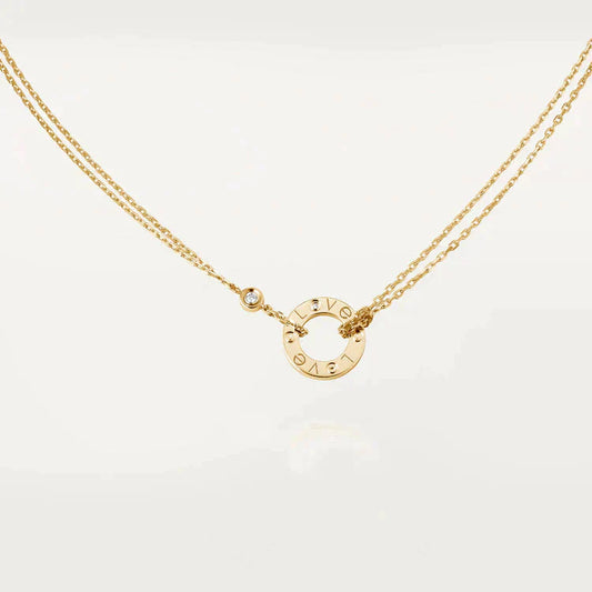 [Rosla]LOVE NECKLACE 16MM 2 DIAMONDS
