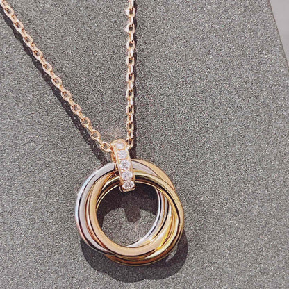 [Rosla]TRINITY NECKLACE GOLD  DIAMONDS