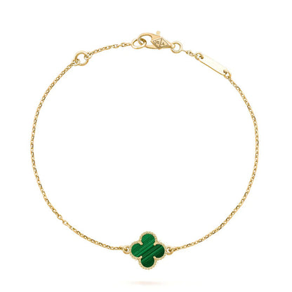 [Rosla]CLOVER BRACELET MALACHITE 1 MOTIF