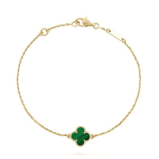 [Rosla]CLOVER BRACELET MALACHITE 1 MOTIF