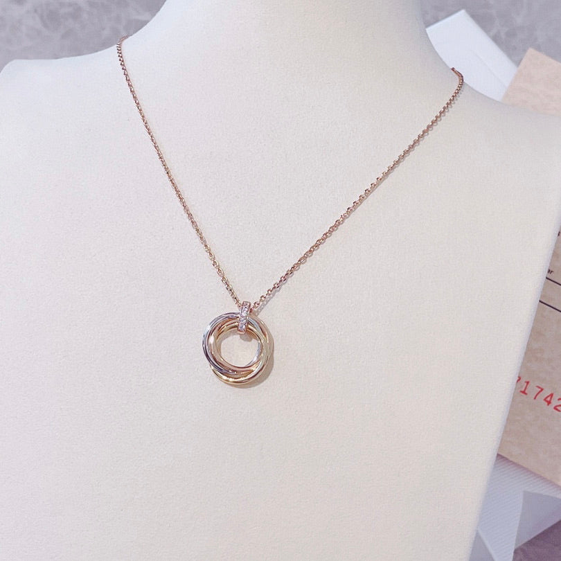 [Rosla]TRINITY NECKLACE GOLD  DIAMONDS