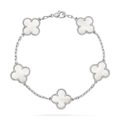 [Rosla]CLOVER SILVER MOP 5 MOTIF BRACELET