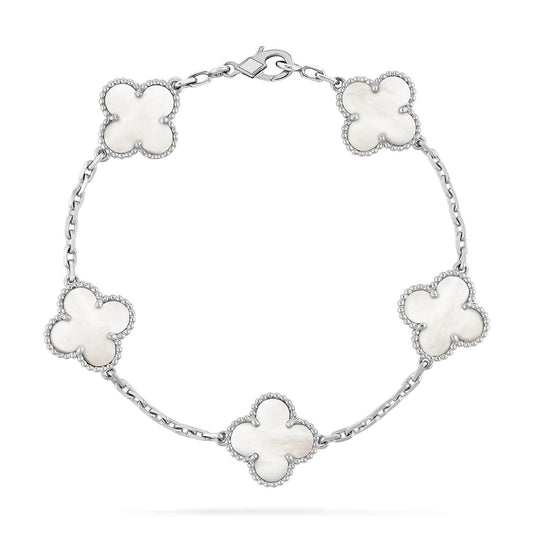 [Rosla]CLOVER SILVER MOP 5 MOTIF BRACELET