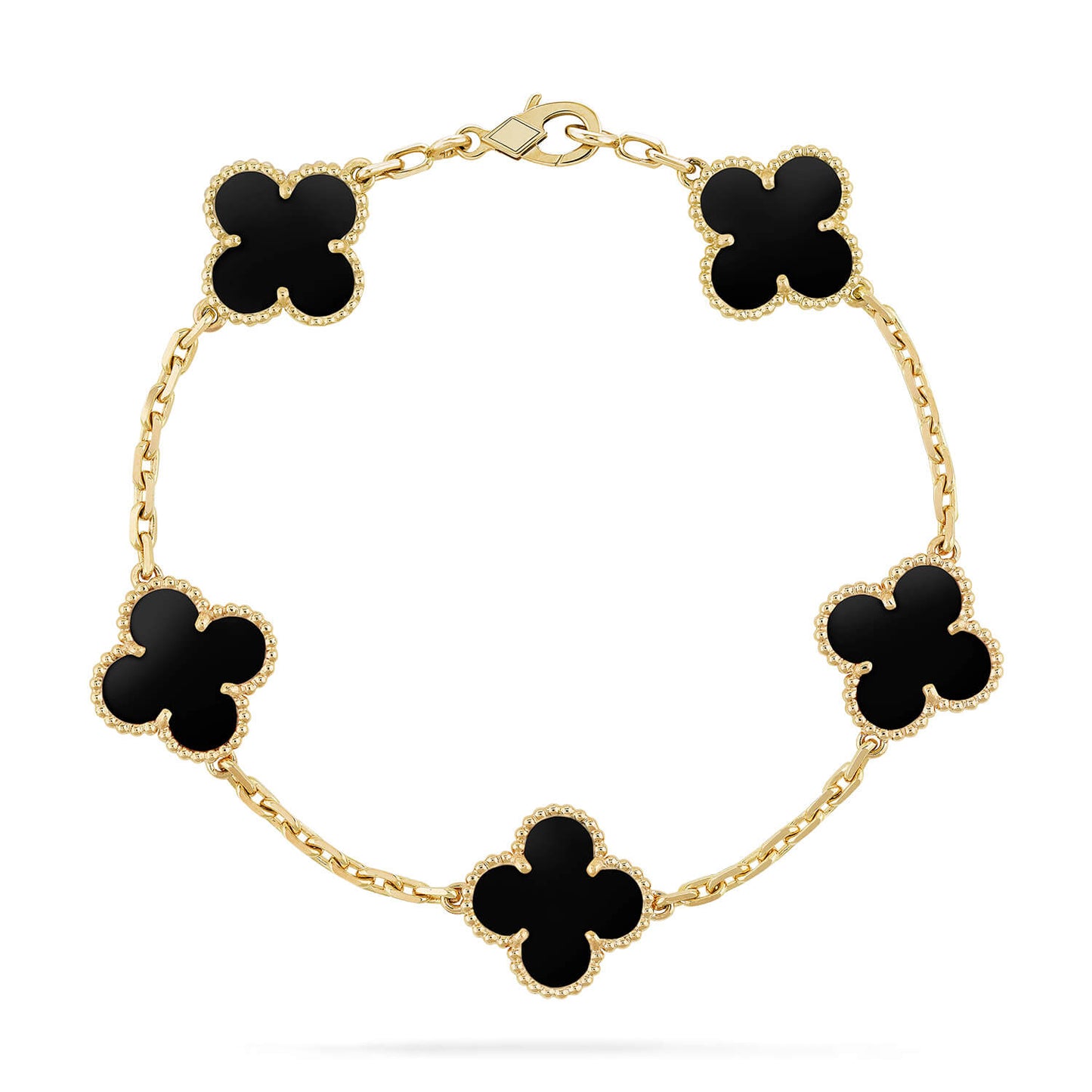 [Rosla]CLOVER  5 MOTIFS BLACK ONYX BRACELET