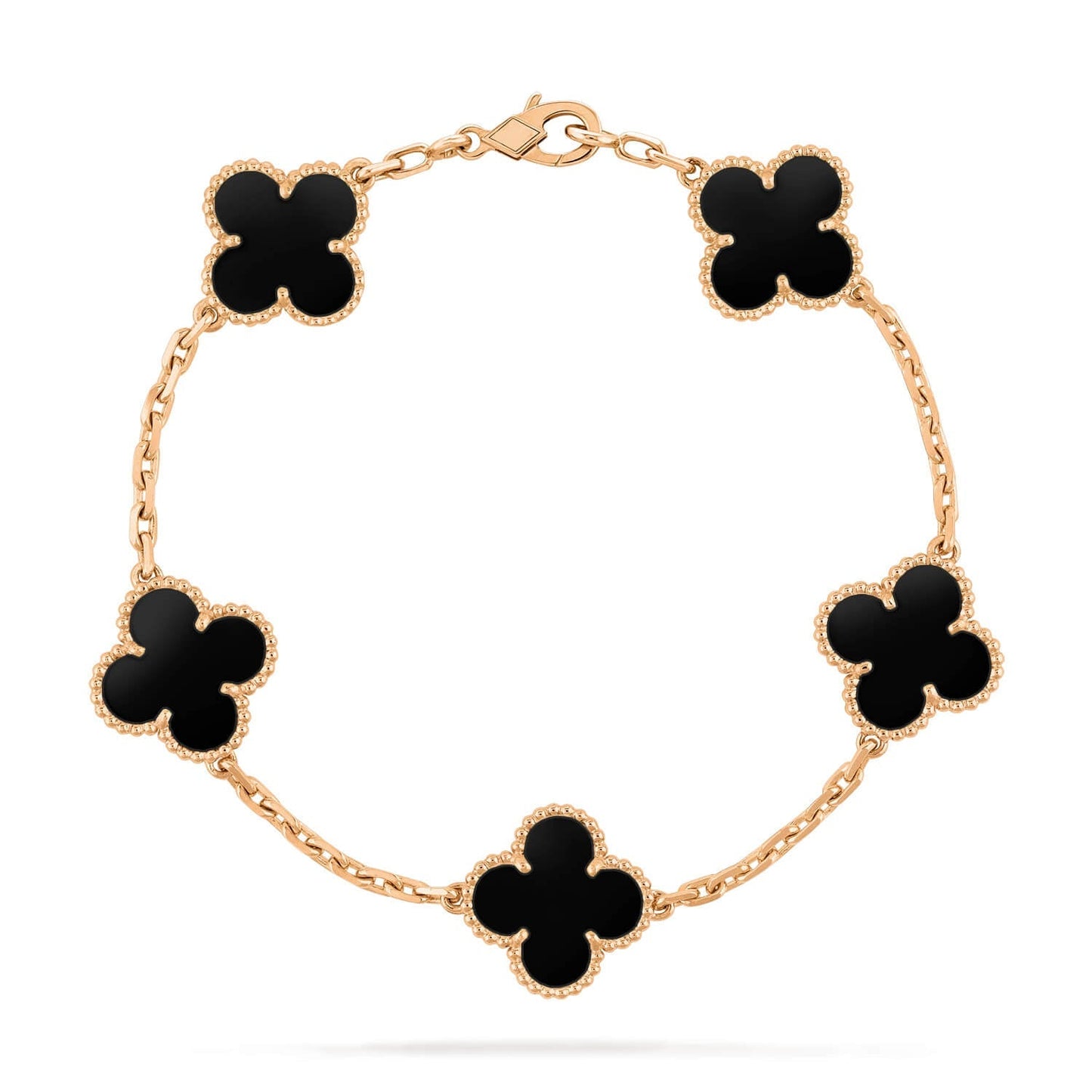 [Rosla]CLOVER  5 MOTIFS BLACK ONYX BRACELET