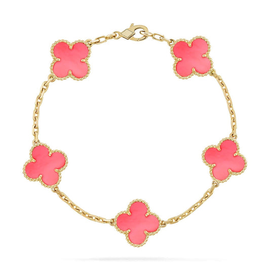 [Rosla]CLOVER 5 PINK MOP BRACELET