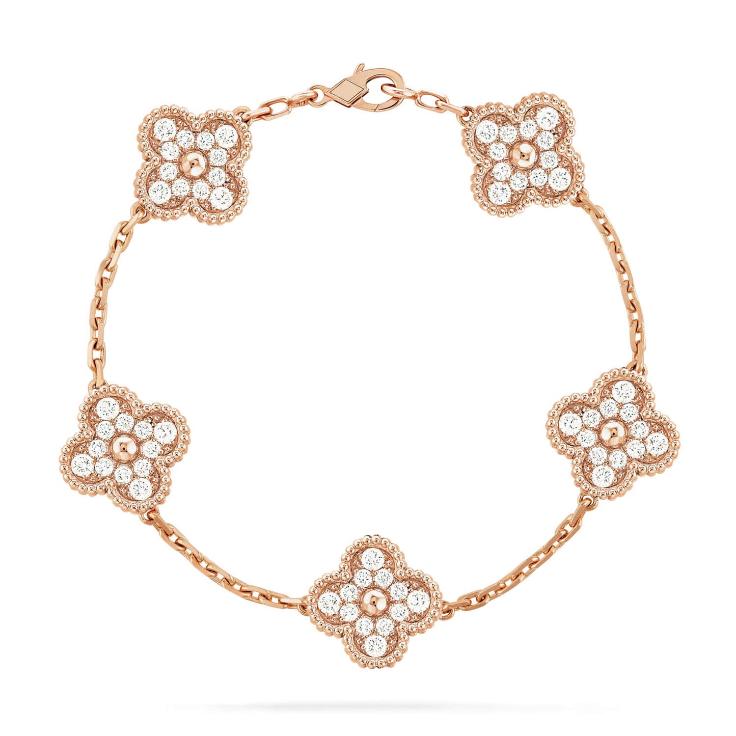 [Rosla]CLOVER 5 MOTIFS  FULL DIAMOND BRACELET