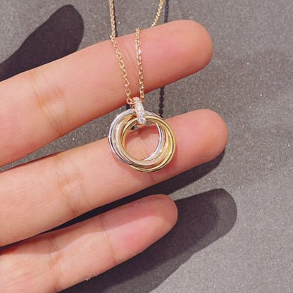 [Rosla]TRINITY NECKLACE GOLD  DIAMONDS