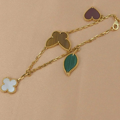[Rosla]LUCKY SPRING 5 MOTIF GOLD BRACELET