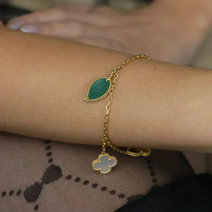 [Rosla]LUCKY SPRING 5 MOTIF GOLD BRACELET