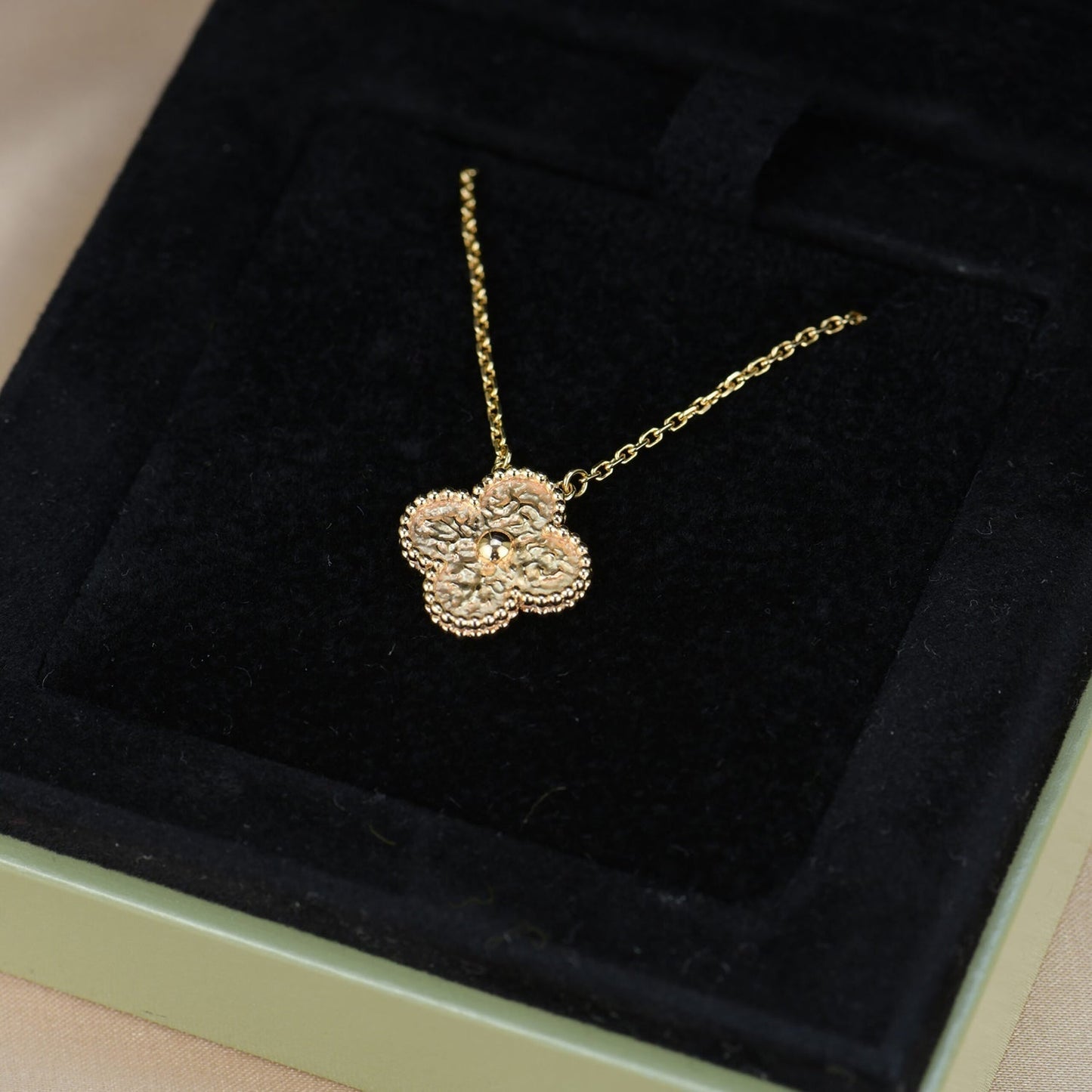 [Rosla]CLOVER 15MM  BRONZING NECKLACE