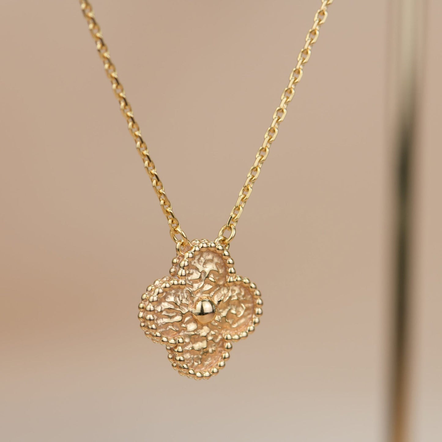 [Rosla]CLOVER 15MM  BRONZING NECKLACE