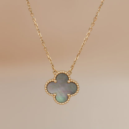 [Rosla]CLOVER 15MM  GRAY MOTHER OF PEARL NECKLACE