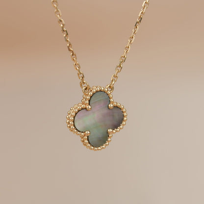 [Rosla]CLOVER 15MM  GRAY MOTHER OF PEARL NECKLACE