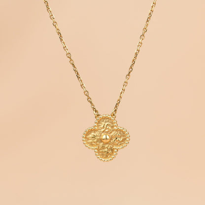 [Rosla]CLOVER 15MM  BRONZING NECKLACE