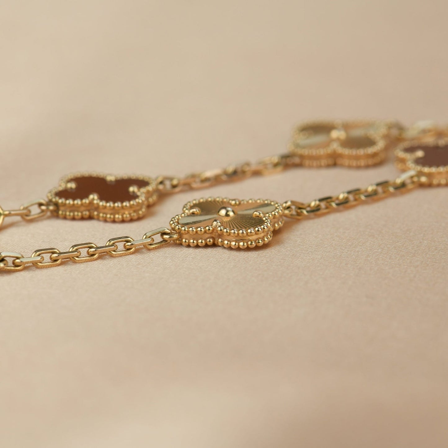 [Rosla]CLOVER  5 MOTIFS CARNELIAN GOLD BRACELET