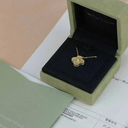 [Rosla]CLOVER 15MM DIAMOND GOLD MOTHER OF PEARL NECKLACE