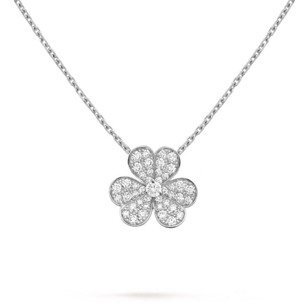 [Rosla]CLOVER DIAMOND NECKLACE SILVER