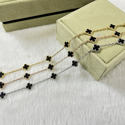 [Rosla]CLOVER 6 MOTIF  ONYXS BRACELET