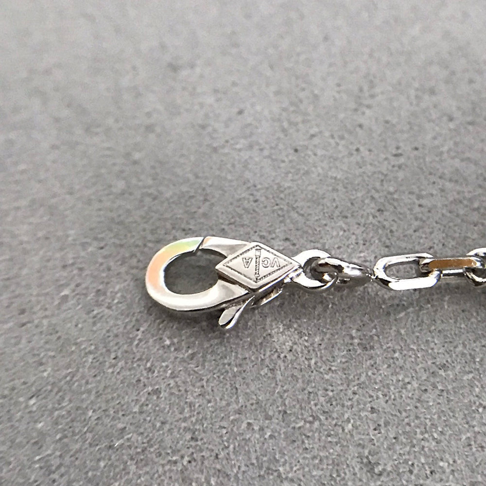 [Rosla]CLOVER 5 MOTIF ONYXS DIAMOND BRACELET SILVER