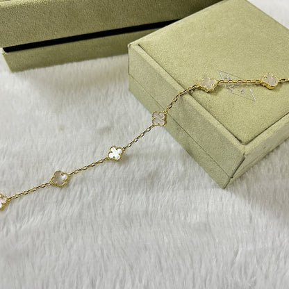 [Rosla]CLOVER 6 MOTIF WHITE MOP BRACELET