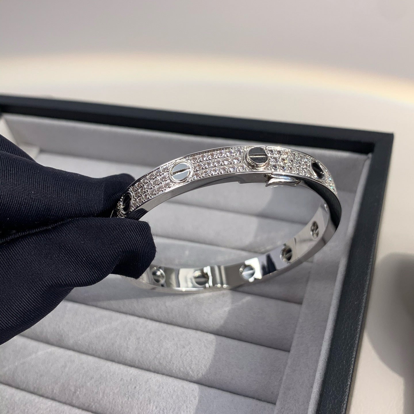 [Rosla]LOVE BRACELET 6.1MM DIAMOND-PAVED CERAMIC