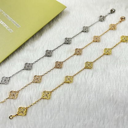 [Rosla]CLOVER 6 MOTIF DIAMOND BRACELET